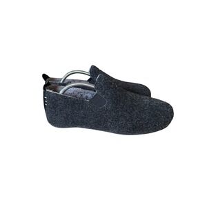 Clarks Kerby Finlo Charcoal Canvas Clogs Felt Slippers Shoes Womens 11 Mens 9
